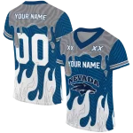 personalized nevada wolf pack dripping flames blue white jersey best selling