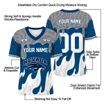 personalized nevada wolf pack dripping flames blue white jersey best selling