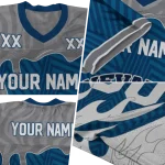 personalized nevada wolf pack dripping flames blue white jersey best selling
