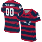personalized new england patriots art stripe blue jersey best selling
