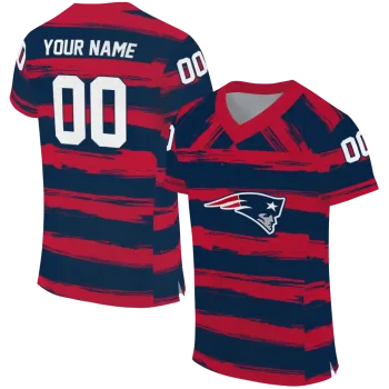 personalized new england patriots art stripe blue jersey best selling