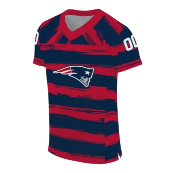 personalized new england patriots art stripe blue jersey fashion forward