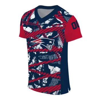 personalized new england patriots camo shatter blue jersey fashion forward