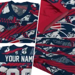 personalized new england patriots camo shatter blue jersey best selling