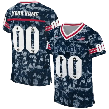 personalized new england patriots camouflage abstract blue jersey best selling