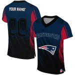 personalized new england patriots halftone fade blue black jersey best selling