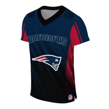 personalized new england patriots halftone fade blue black jersey fashion forward
