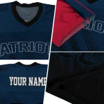 personalized new england patriots halftone fade blue black jersey best selling