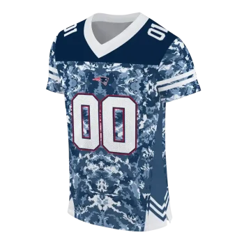 personalized new england patriots mirrored pattern blue jersey fashion forward