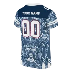 personalized new england patriots mirrored pattern blue jersey best selling