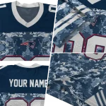 personalized new england patriots mirrored pattern blue jersey best selling