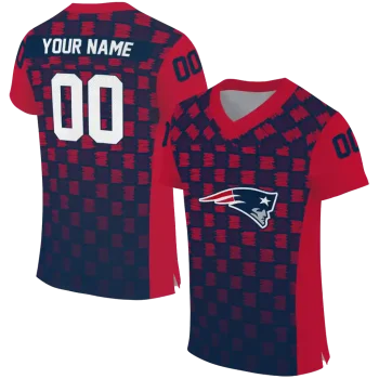 personalized new england patriots stacked rectangle blue jersey best selling