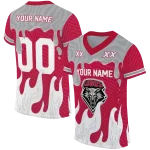 personalized new mexico lobos dripping flames red white jersey best selling