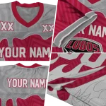 personalized new mexico lobos dripping flames red white jersey best selling