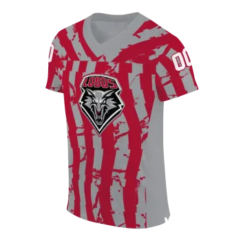 personalized new mexico lobos stripe splatter red jersey fashion forward