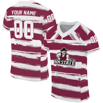 personalized new mexico state aggies art stripe crimson jersey best selling