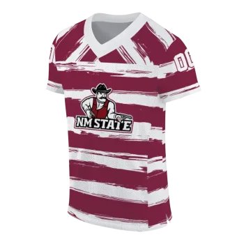 personalized new mexico state aggies art stripe crimson jersey fashion forward