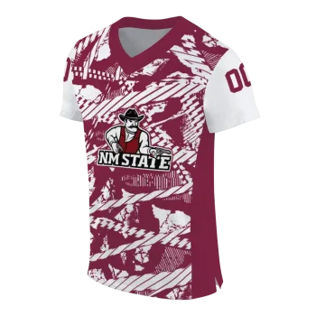personalized new mexico state aggies camo shatter crimson jersey fashion forward