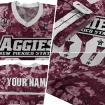 personalized new mexico state aggies camouflage abstract crimson jersey best selling