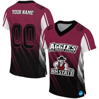 personalized new mexico state aggies halftone flow crimson black jersey best selling