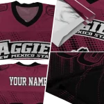 personalized new mexico state aggies halftone flow crimson black jersey best selling