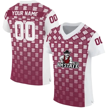personalized new mexico state aggies stacked rectangle crimson jersey best selling