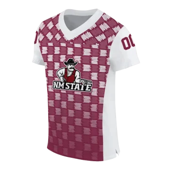 personalized new mexico state aggies stacked rectangle crimson jersey fashion forward