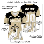 personalized new orleans saints dripping flames gold white jersey best selling