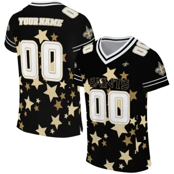 personalized new orleans saints star cluster black jersey best selling