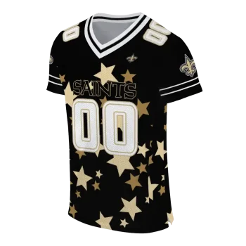 personalized new orleans saints star cluster black jersey fashion forward
