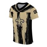 personalized new orleans saints striped texture gold jersey best selling