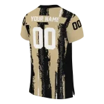 personalized new orleans saints striped texture gold jersey best selling