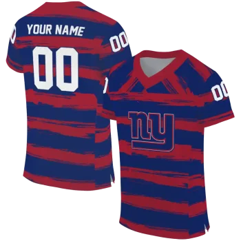 personalized new york giants art stripe blue jersey best selling