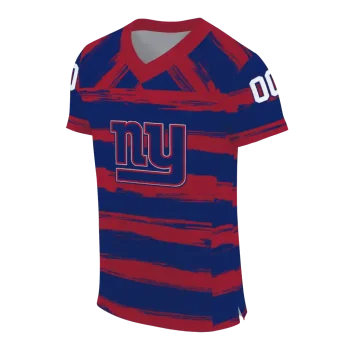 personalized new york giants art stripe blue jersey fashion forward