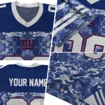 personalized new york giants mirrored pattern blue jersey best selling