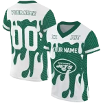 personalized new york jets dripping flames green white jersey best selling