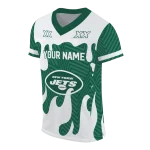 personalized new york jets dripping flames green white jersey best selling