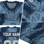 personalized north carolina tar heels rugged stripes light blue jersey best selling
