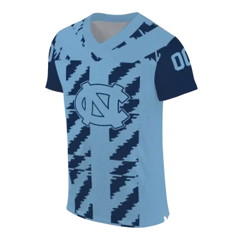 personalized north carolina tar heels stripe block light blue jersey fashion forward