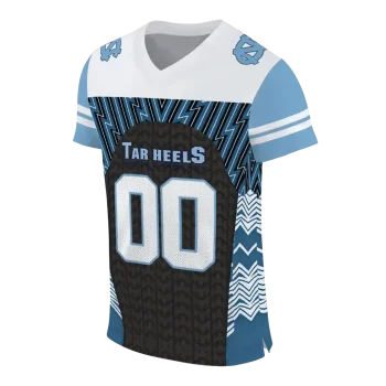 personalized north carolina tar heels tire arrows light blue black white jersey fashion forward