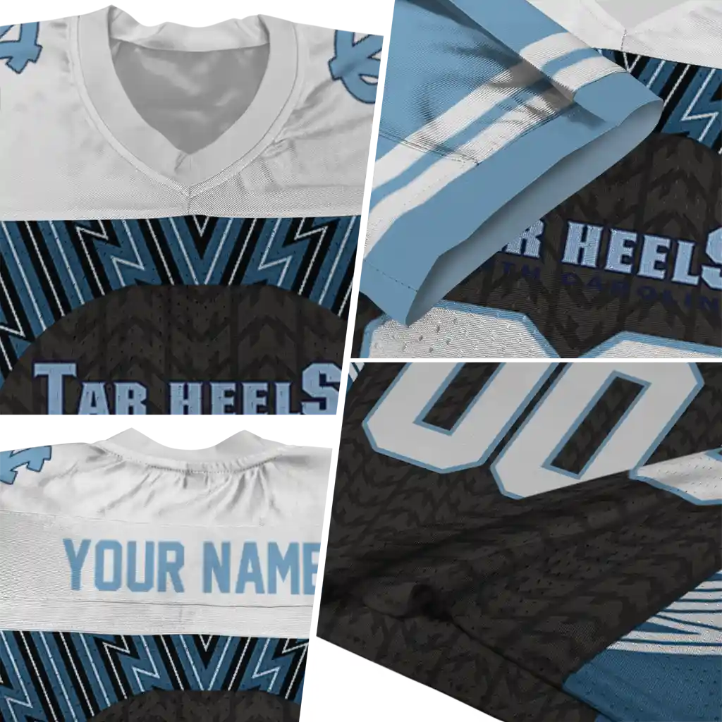 personalized north carolina tar heels tire arrows light blue black white jersey new arrival personalized north carolina tar heels tire arrows light blue black white jersey new arrival