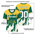 personalized north dakota state bison dripping flames green white jersey best selling