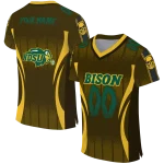 personalized north dakota state bison dynamic dots yellow jersey best selling
