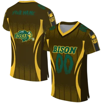 personalized north dakota state bison dynamic dots yellow jersey best selling