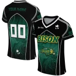 personalized north dakota state bison halftone slant green black jersey best selling