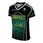 personalized north dakota state bison halftone slant green black jersey best selling
