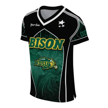 personalized north dakota state bison halftone slant green black jersey fashion forward