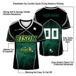 personalized north dakota state bison halftone slant green black jersey best selling