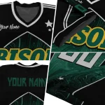 personalized north dakota state bison halftone slant green black jersey best selling