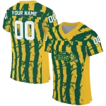 personalized north dakota state bison stripe splatter green jersey best selling